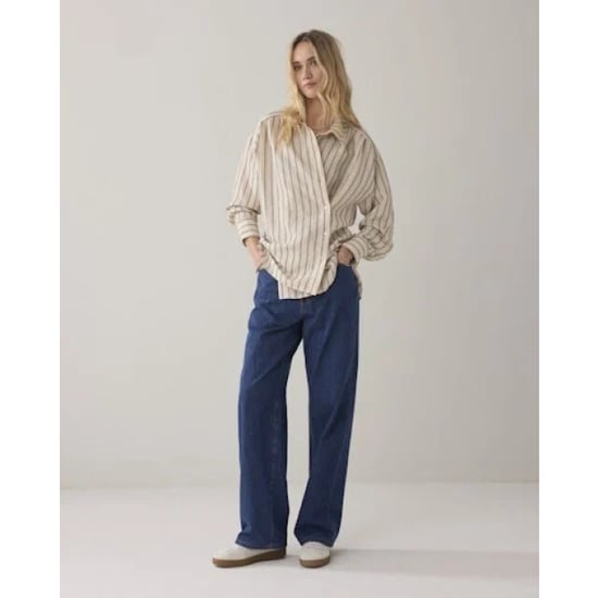 Summum 2s3455-12374 107 blouse adjustable chenille stripe ivorymidnightblue - Image 5