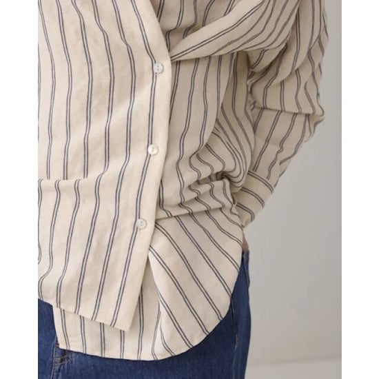 Summum 2s3455-12374 107 blouse adjustable chenille stripe ivorymidnightblue - Image 6