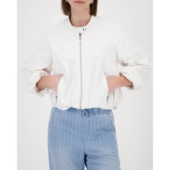 Monari  nylon jacket with embroidery 410535 105 cream - Image 4