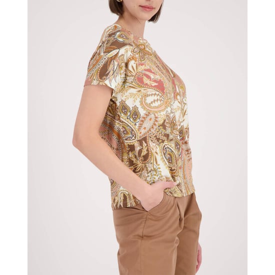 Monari  t-shirt with paisley pattern 410571 525 mocca pattern - Image 3