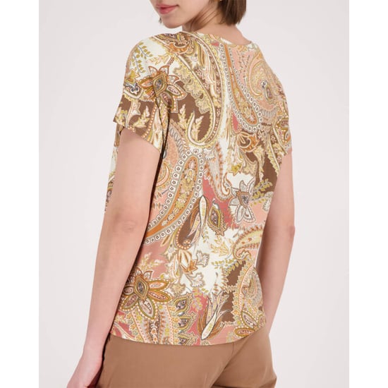 Monari  t-shirt with paisley pattern 410571 525 mocca pattern - Image 4