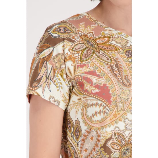 Monari  t-shirt with paisley pattern 410571 525 mocca pattern - Image 5