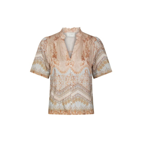 Neo Noir torana flower border blouse 169345 618 flower peach - Image 1