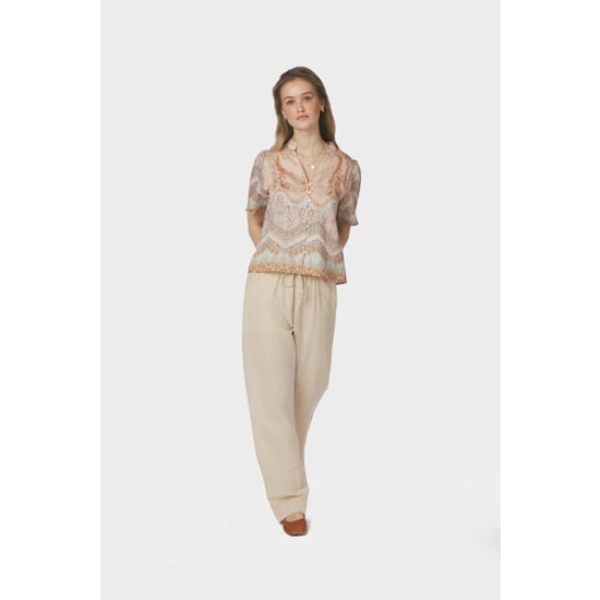 Neo Noir torana flower border blouse 169345 618 flower peach - Image 3