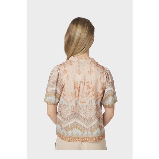 Neo Noir torana flower border blouse 169345 618 flower peach - Image 6