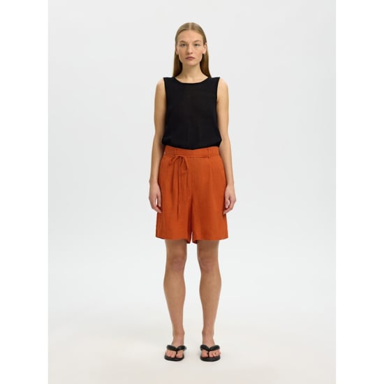 Selected Femme slflinna hw linen string shorts b 16101387 potters clay - Image 3