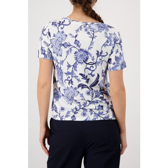 Monari  t-shirt with floral pattern 410666 757 marine pattern - Image 4