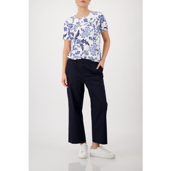 Monari  t-shirt with floral pattern 410666 757 marine pattern - Image 5