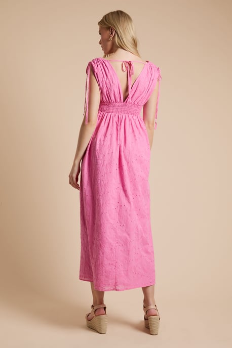Drawstring Shirred Bodice Midi Dress - Image 3
