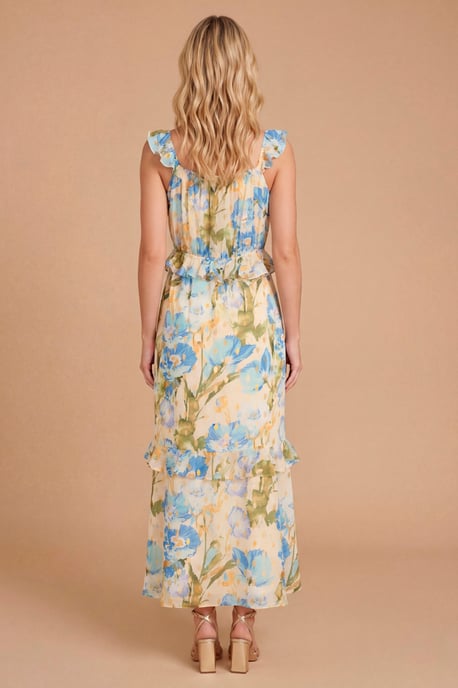 DP Luxe Ruffle Flutter Frill Tiered Hem Midi Dress - Image 3