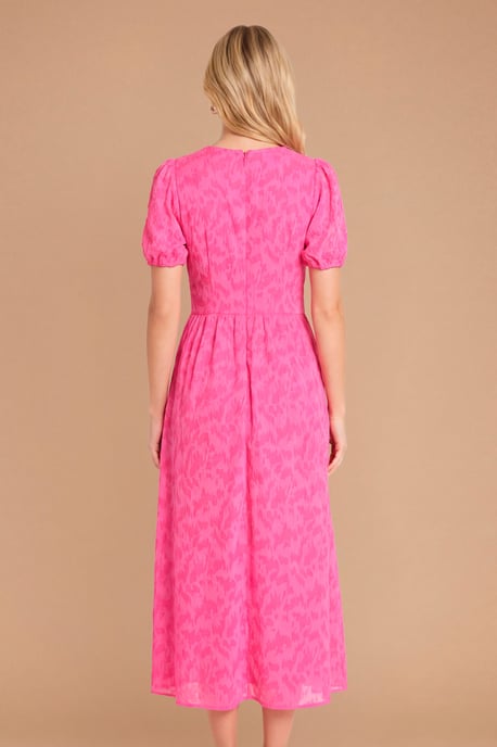 DP Luxe Jacquard Puff Sleeve Midi Dress - Image 3