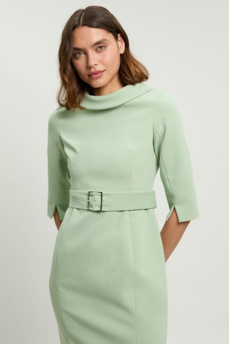 Tailored Roll Neck Pencil Midi Dress - Image 2