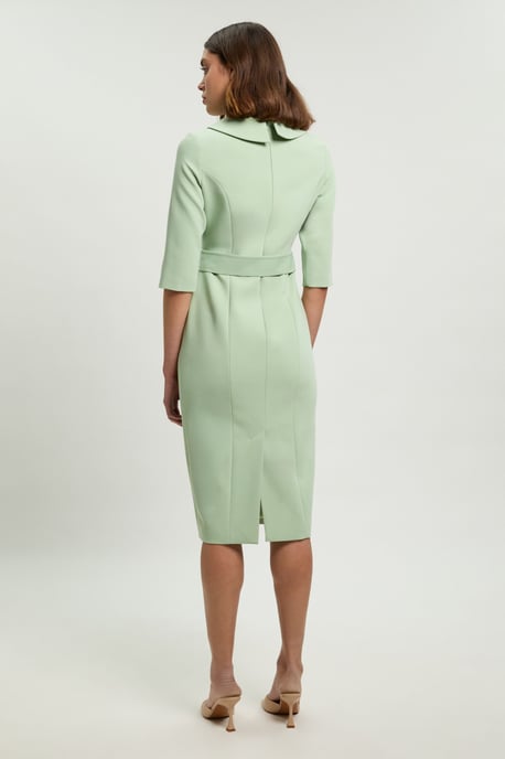 Tailored Roll Neck Pencil Midi Dress - Image 3