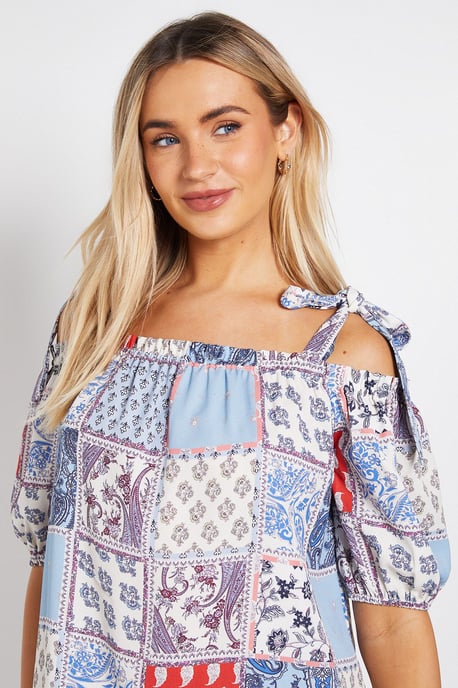Tie Shoulder Bardot Top - Image 4