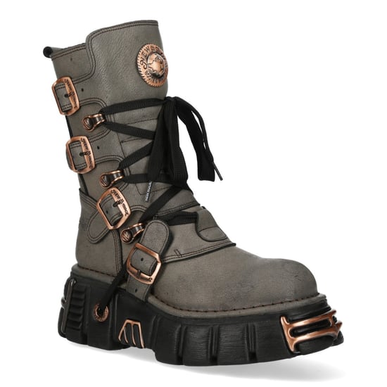New Rock Gråbruna Läder Gothic Bikerstövlar Till Halvhätten - M-373XL-C119 - Image 3