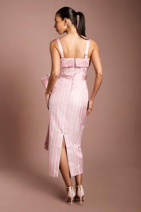 Coast Muse Striped Bow Detail Column Maxi Dress - Image 3