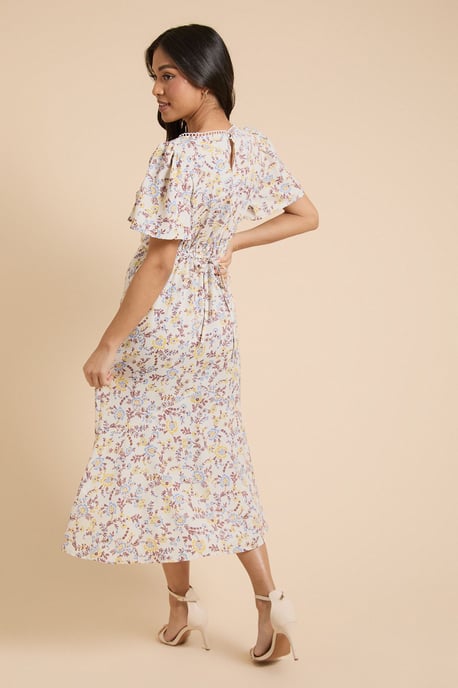 Petite Lace Trim Angel Sleeve Maxi Dress - Image 3