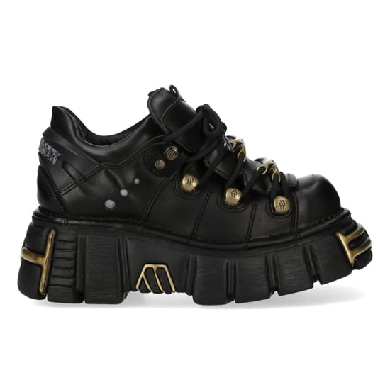New Rock zwarte leren gotische platform enkellaarsjes - M-120N-C116 - Image 1