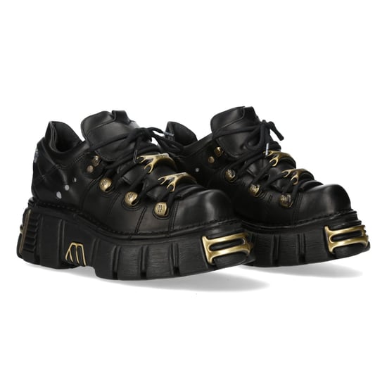 New Rock zwarte leren gotische platform enkellaarsjes - M-120N-C116 - Image 4