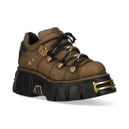 New Rock bruine leren gotische platform enkellaarsjes - M-120N-C120 - Image 3
