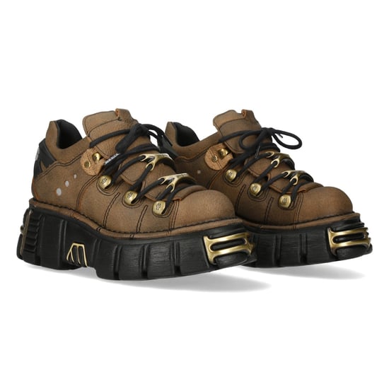 New Rock bruine leren gotische platform enkellaarsjes - M-120N-C120 - Image 4