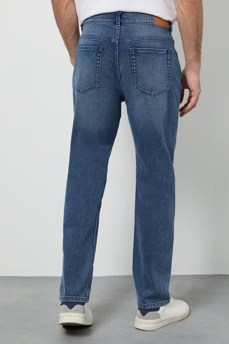 Light Vintage Wash Stretch Straight Fit Jeans - Image 3