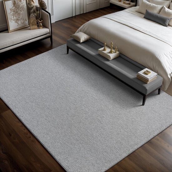 Muratap Lora plus laagpolig effen vloerkleed geweven design grijs- 200x290 cm - Image 2