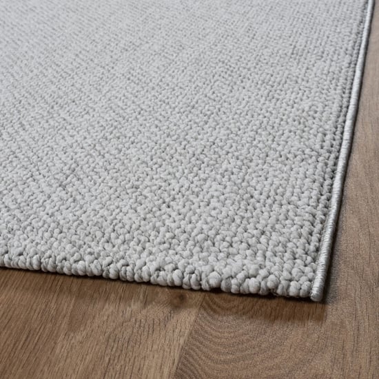 Muratap Lora plus laagpolig effen vloerkleed geweven design grijs- 200x290 cm - Image 5