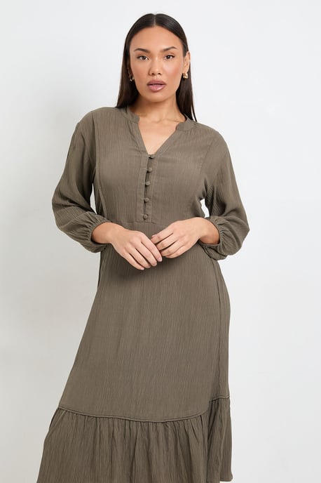 Cheesecloth Button Midi Dress - Image 2
