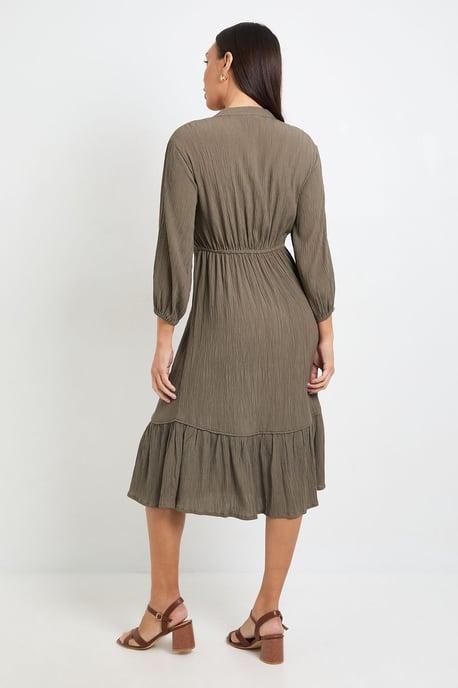 Cheesecloth Button Midi Dress - Image 3