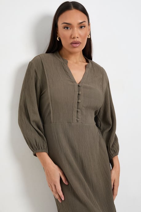 Cheesecloth Button Midi Dress - Image 4