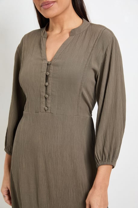 Cheesecloth Button Midi Dress - Image 5