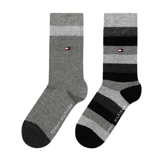 Tommy Hilfiger Sokken met effen strepen voor kinderen (set van 2) (Grijs/Zwart) - Image 2