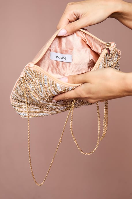 Hannah Diamante Ruched Clutch Bag - Image 3