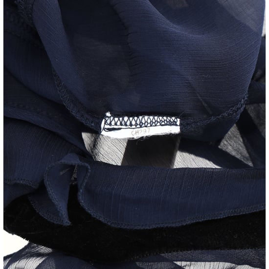 See by Chloé fluwelen jurk met ruches van chiffon in marineblauw polyester - Image 4