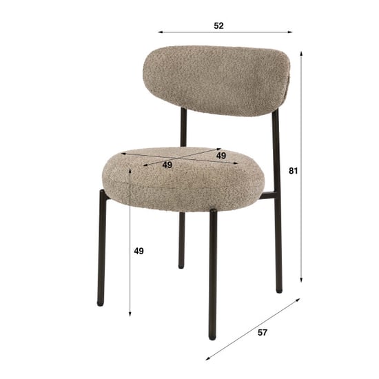 Hoyz eetkamerstoel round - 57x52x81 cm set van 2 - Image 2