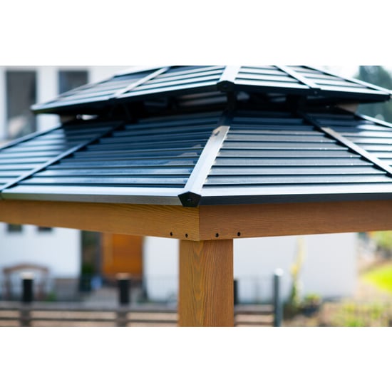 Sojag Maui aluminium bbq grillpaviljoen in houtlook 158x249x278 cm - Image 6