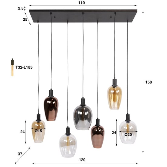 Hoyz hanglamp amfora - 37x120x150 cm - Image 5