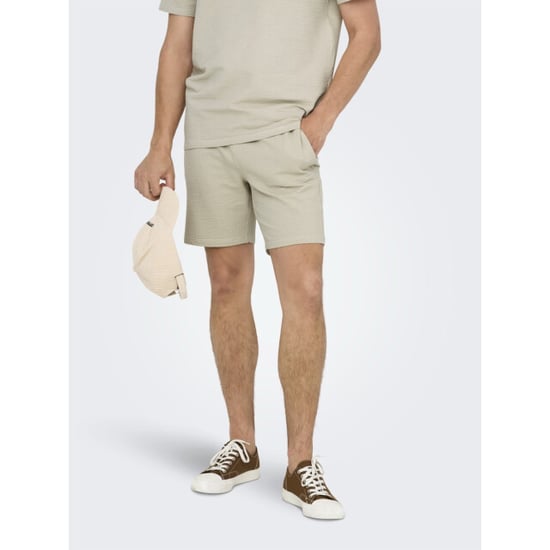 Only & Sons Onskian reg seersucker shorts beige - Image 5