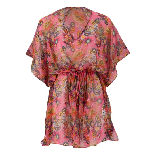 Sarlini Dames tuniek strandjurk polyester kaftan print roze - Image 1