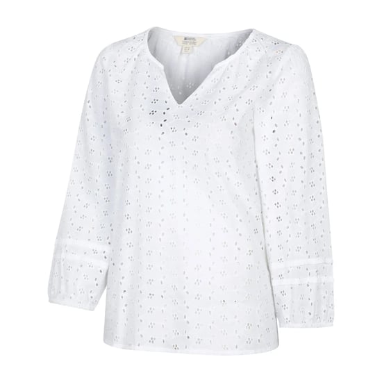 Mountain Warehouse Dam Broderie Lätt 3/4 Ärm Casual Skjorta (Vit) - Image 3