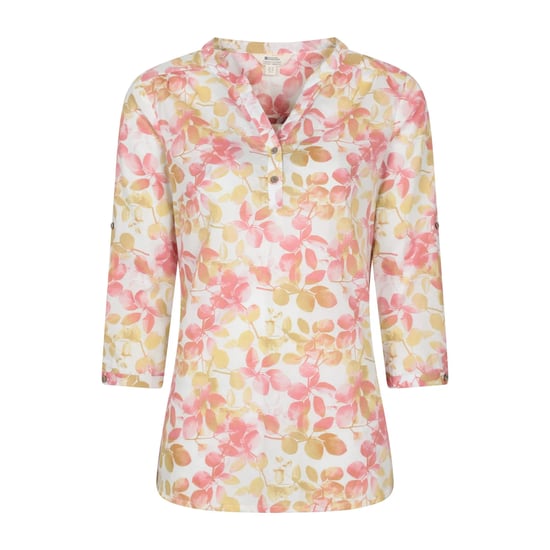 Mountain Warehouse Dames Petra Blouse met Bladerenprint en Driekwart Mouwen (Koraal) - Image 1