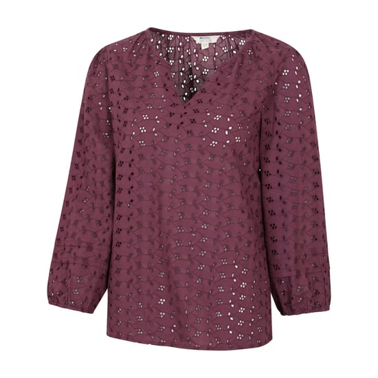 Mountain Warehouse Dam Broderie Lätt 3/4 Ärms Casual Skjorta (Lila) - Image 2