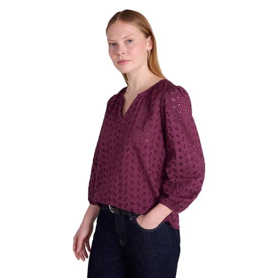 Mountain Warehouse Dam Broderie Lätt 3/4 Ärms Casual Skjorta (Lila) - Image 3