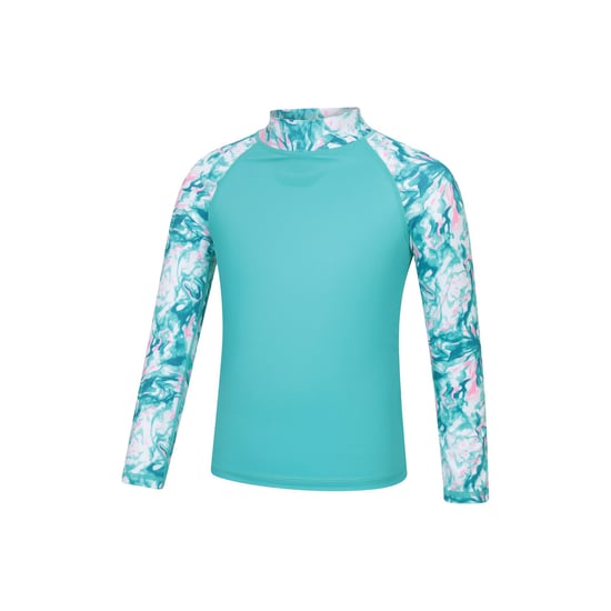 Mountain Warehouse Marble Effect Rash Guard met lange mouwen voor kinderen/Kinderen (Turquoise) - Image 3