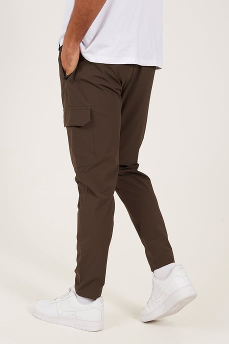 Khaki Slim Fit Cargo Style Trousers - Image 2