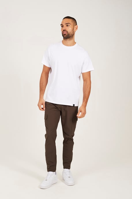 Khaki Slim Fit Cargo Style Trousers - Image 3