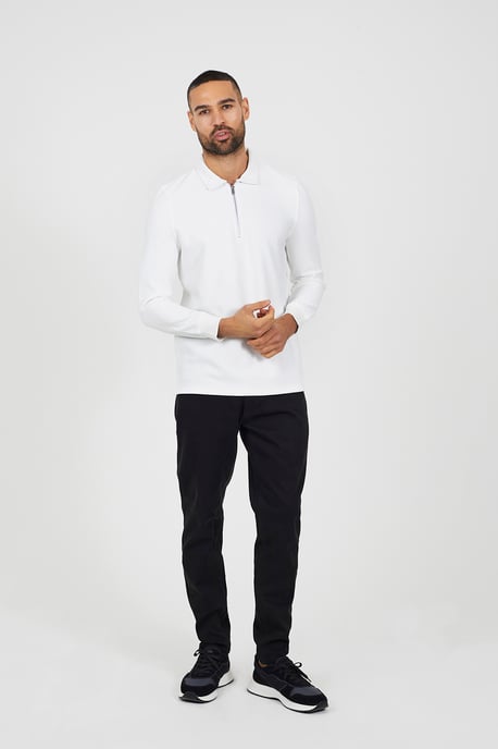 Black Cotton Twill Chino Trousers - Image 3
