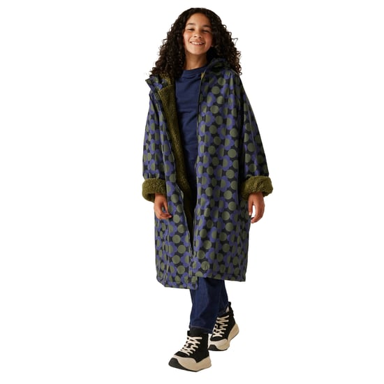Regatta Childrens/Kids Orla Kiely Spotted Changing Robe (Blue/Dark Olive) - Image 5
