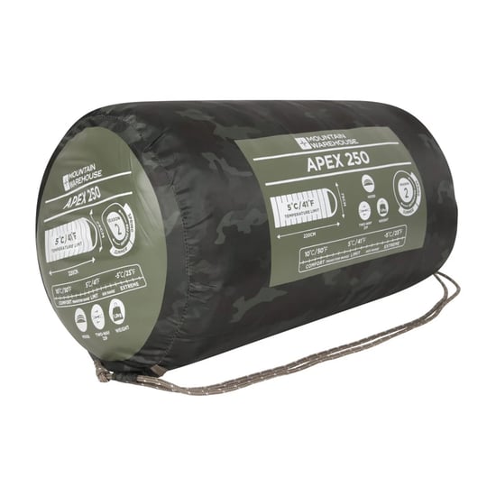 Mountain Warehouse Apex Camo Square Slaapzak voor tussenseizoen (Donkere Khaki) - Image 4